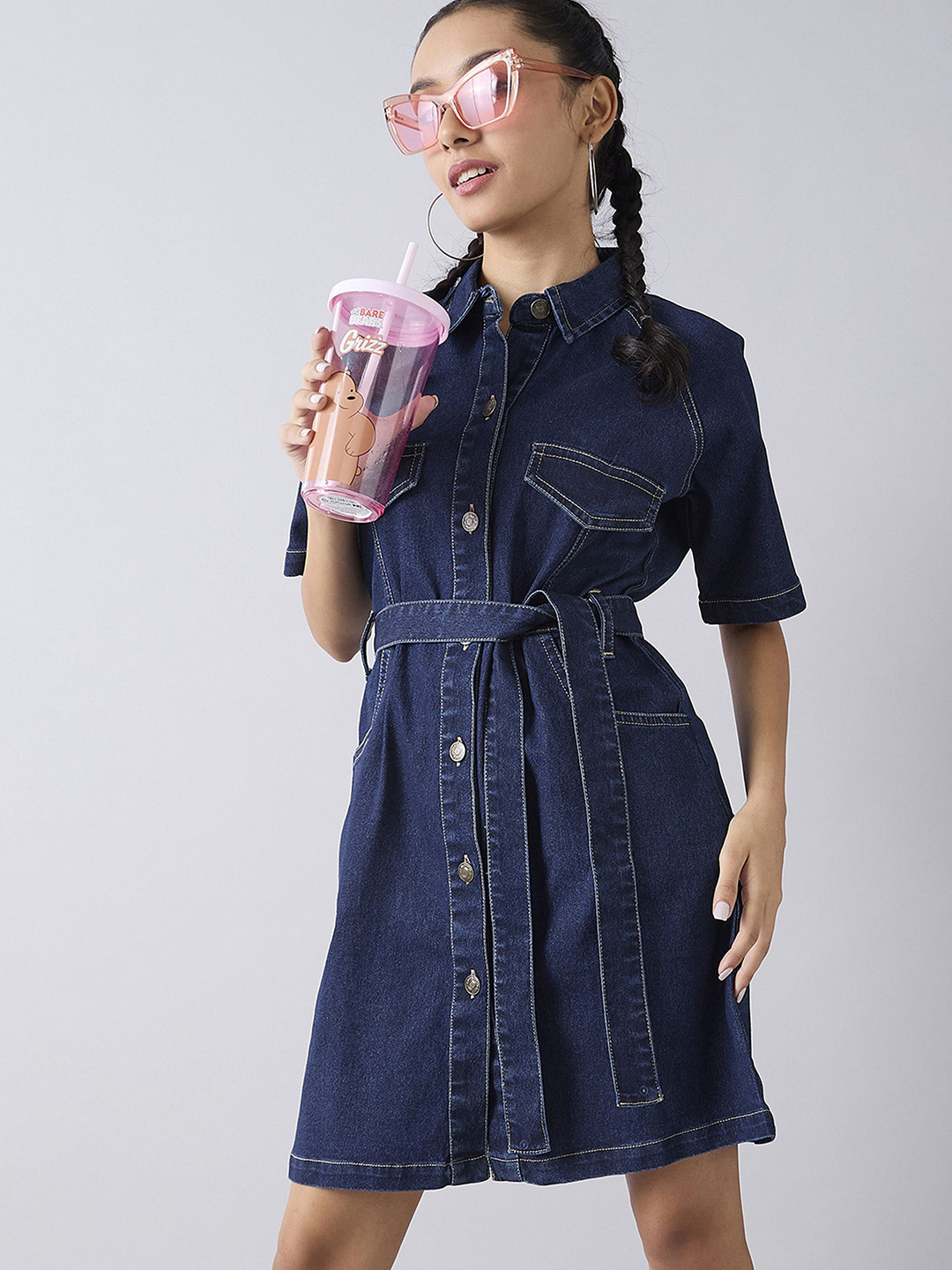 

Noh.Voh - SASSAFRAS Kids Denim A-Line Dress, Blue