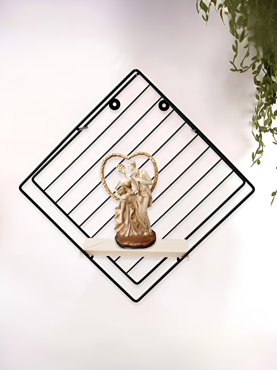 

UMAI Black Metal Square Shaped Wall Shelf