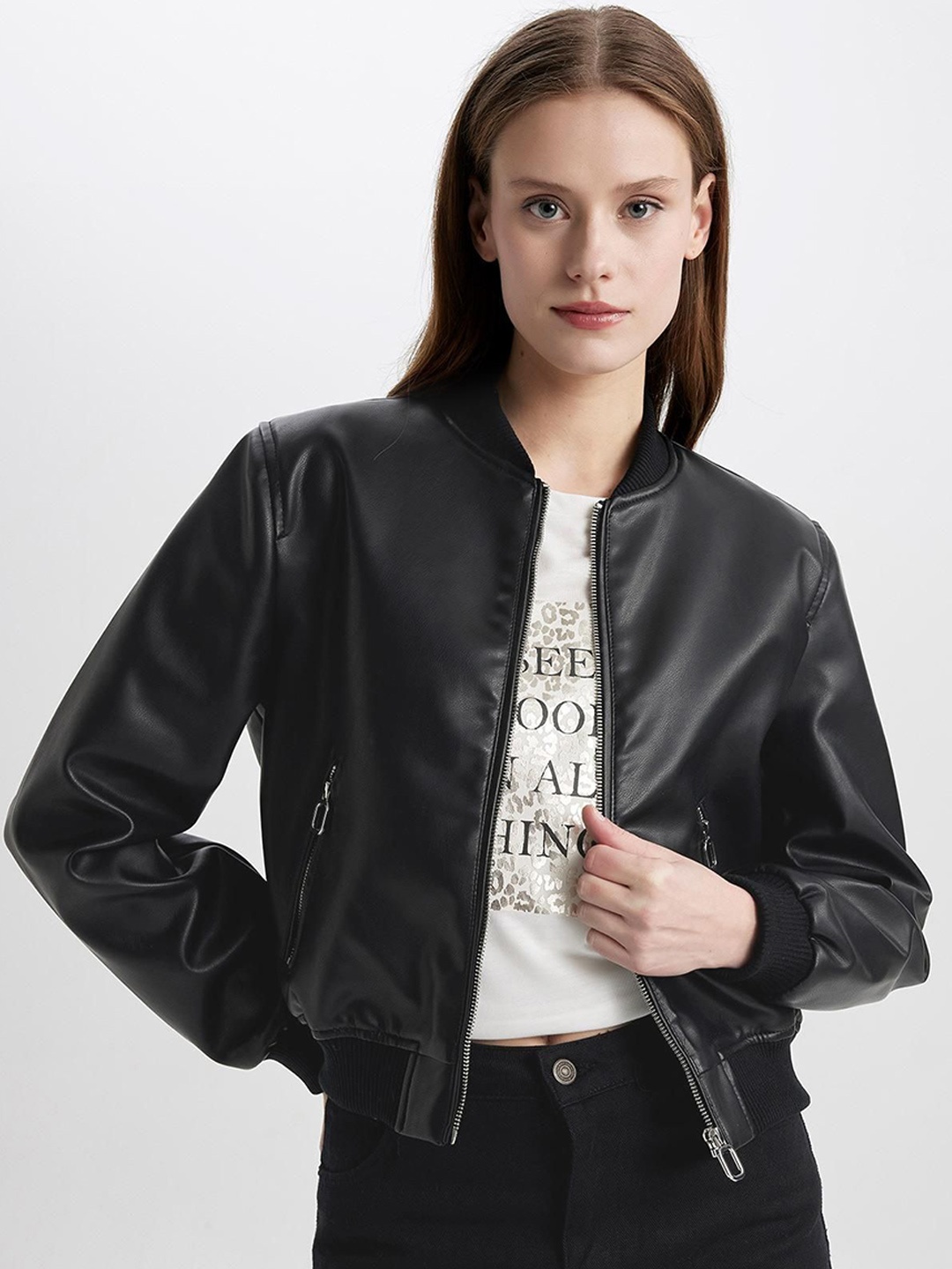 

DeFacto Women Crop Bomber Jacket, Na