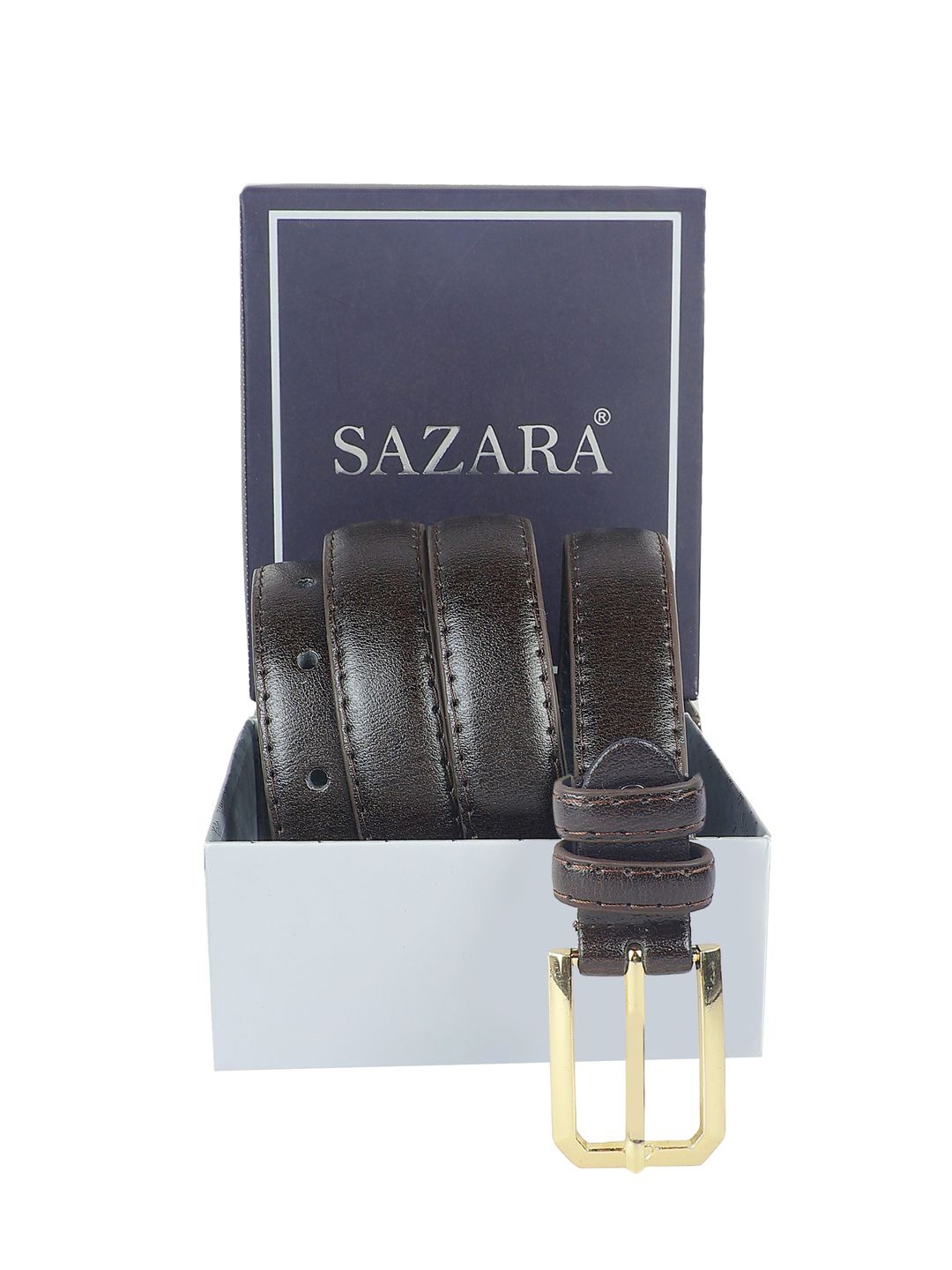 

SAZARA Women Leather Belt, Brown
