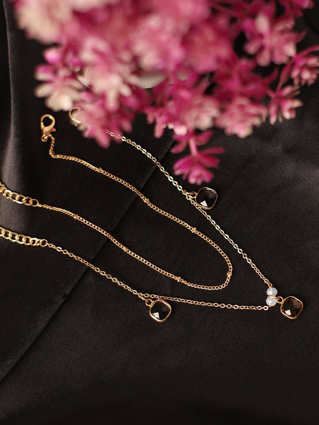 

ELLE Gold-Plated Stones Beaded Anklet