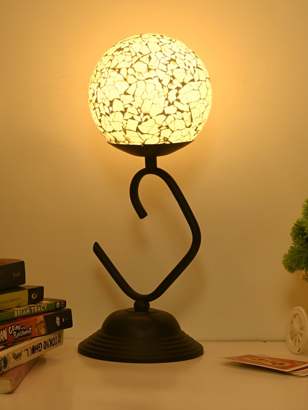 

Afast Green Glass Contemporary Rectangle Table Lamp with Adjustable Cord