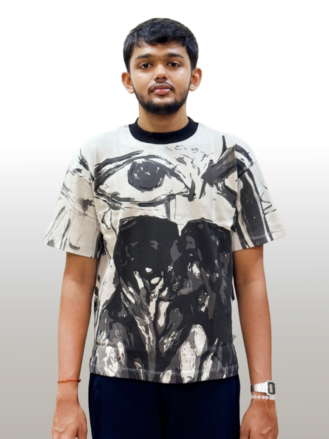 

Esthreall Unisex Printed Applique T-shirt, Grey