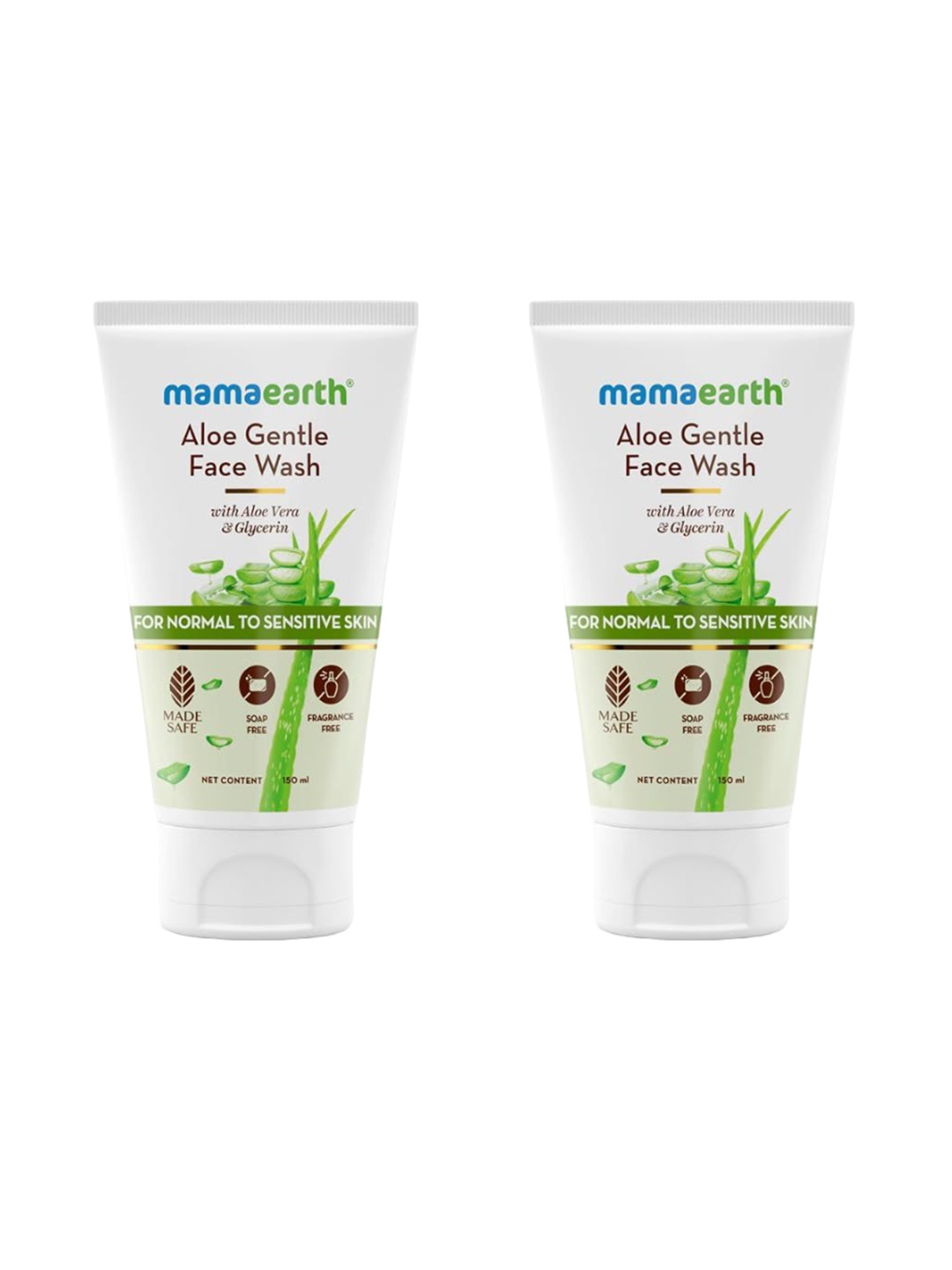 

Mamaearth Set Of 2 Aloe Gentle Face Wash With Glycerin - 150ml Each, White