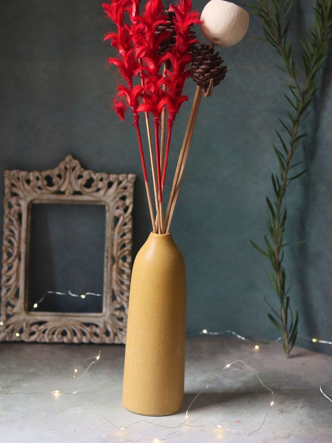 

WEAVING HOMES Brown Ceramic Flower Vase