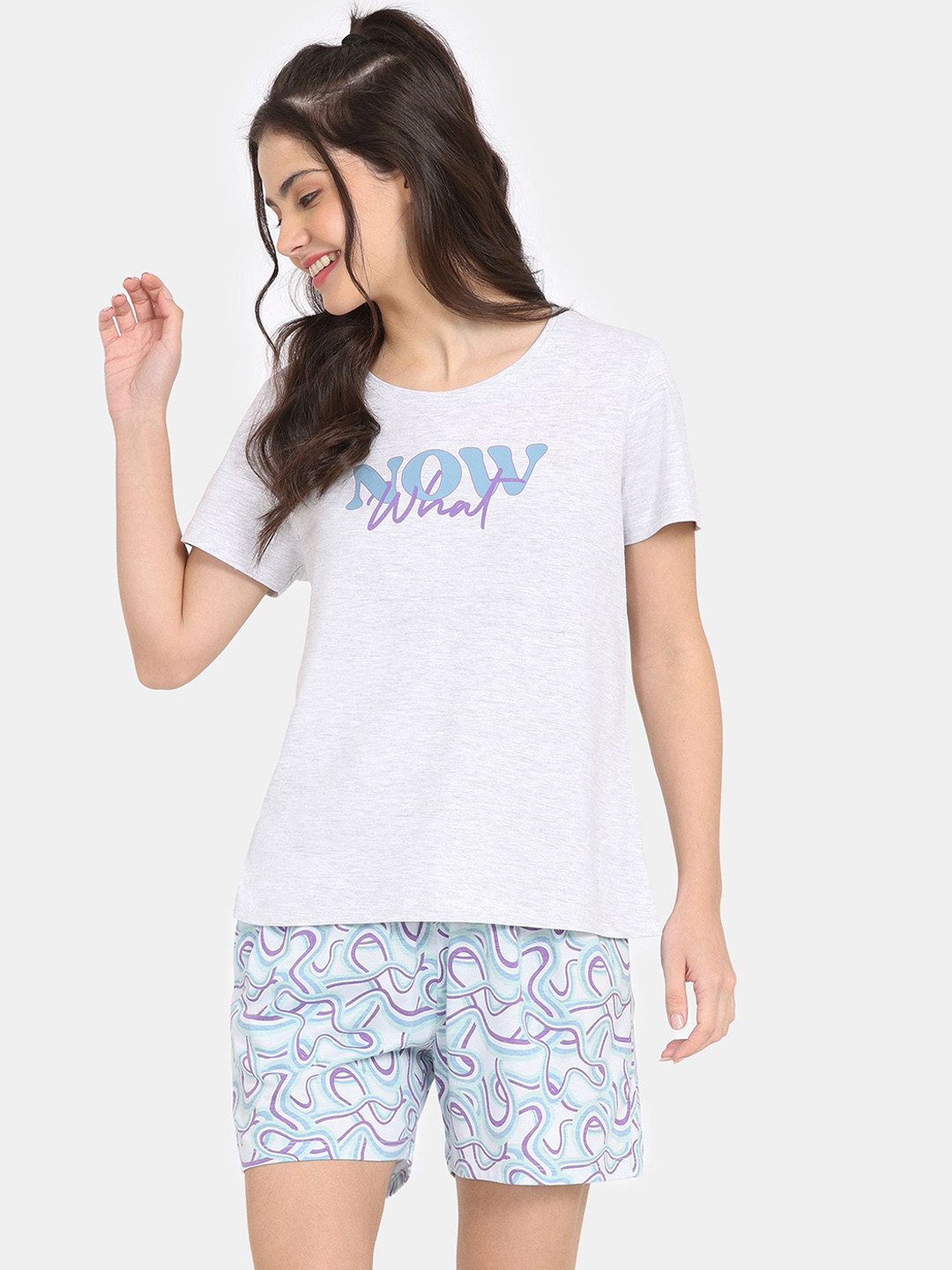 

Rosaline by Zivame Women Printed Night suit, Blue