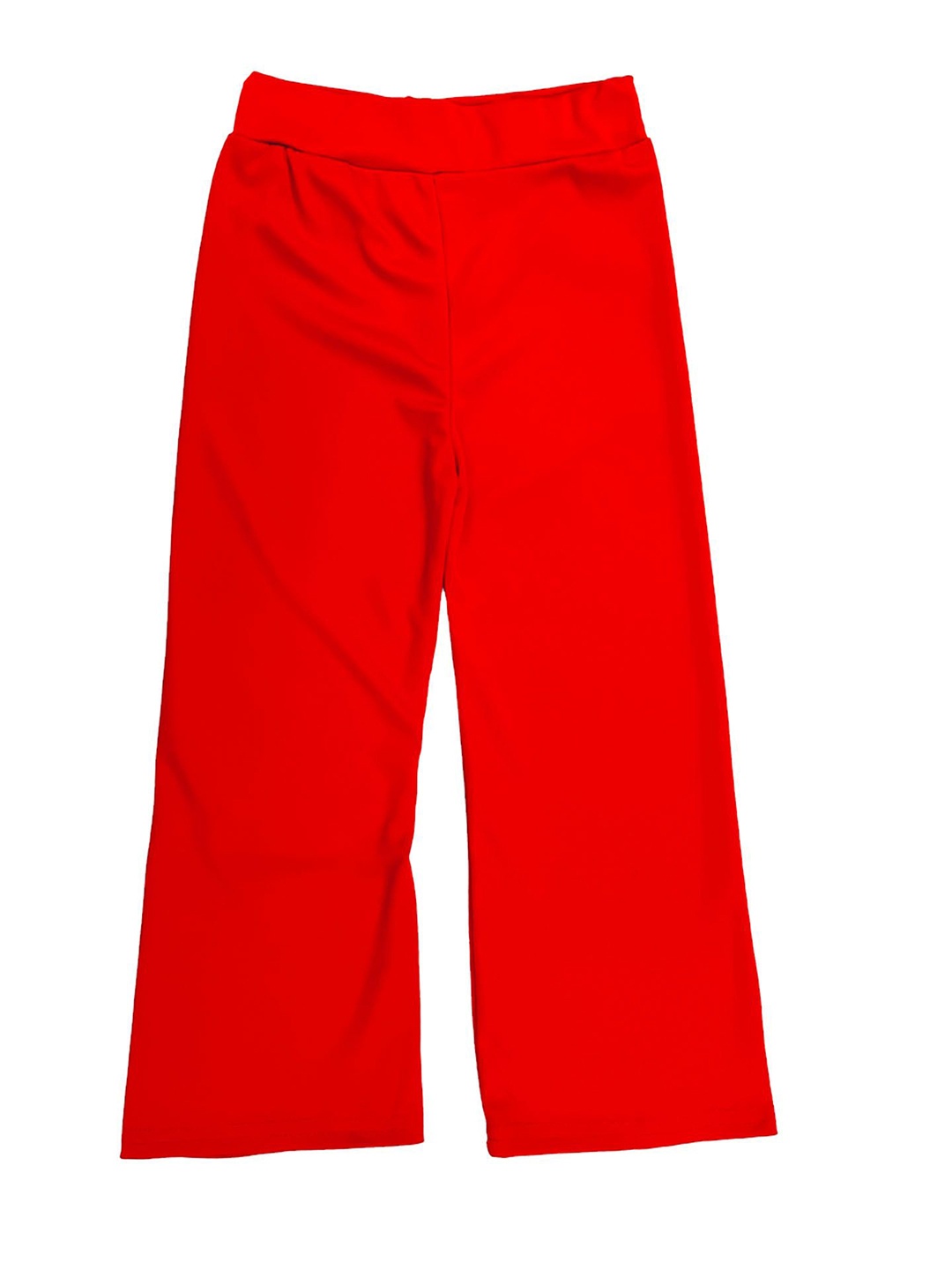 

BAESD Girls Solid Flared Knitted Palazzos, Red