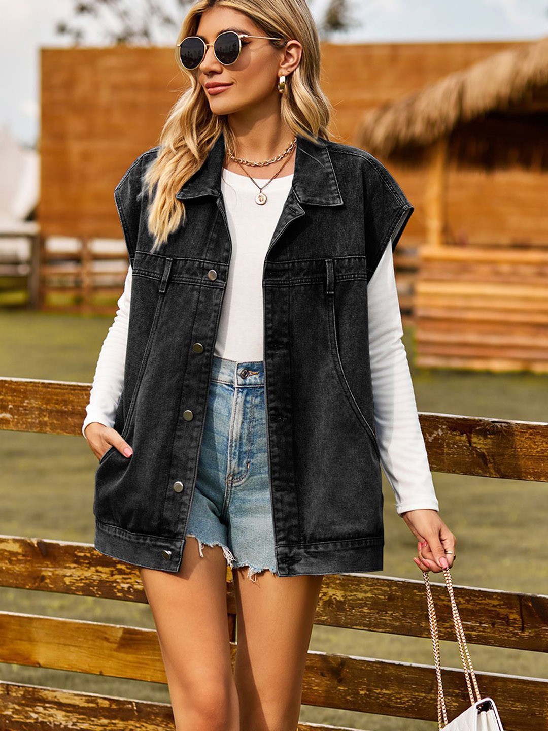 

StyleCast Women Denim Jacket, Black