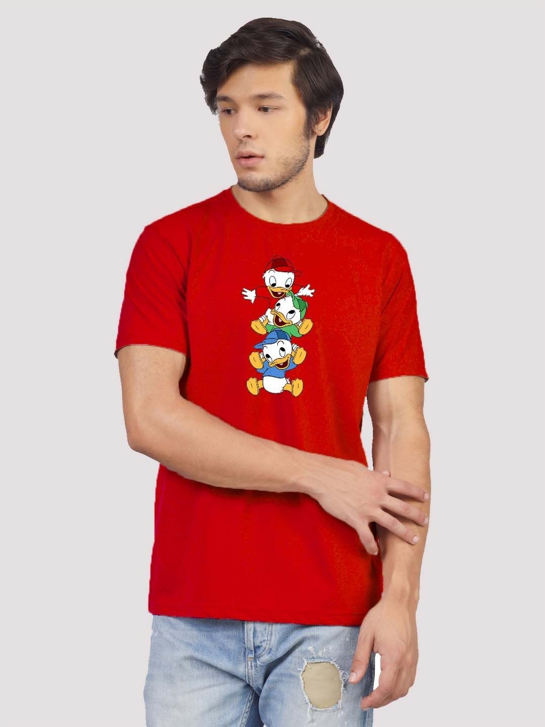 

Greylongg Men Printed Applique T-shirt, Red