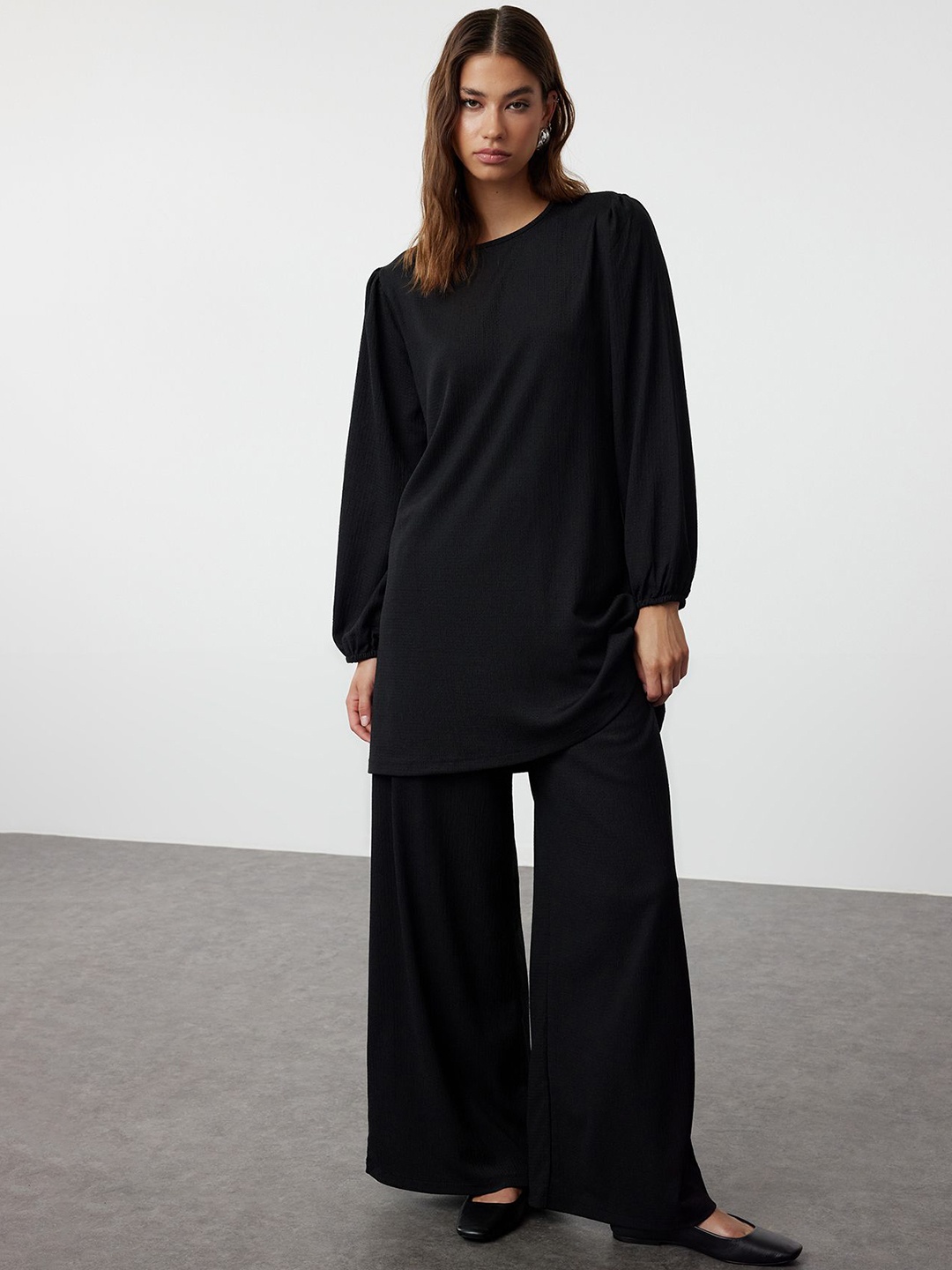 

Trendyol Long Sleeves Top With Trouser, Black
