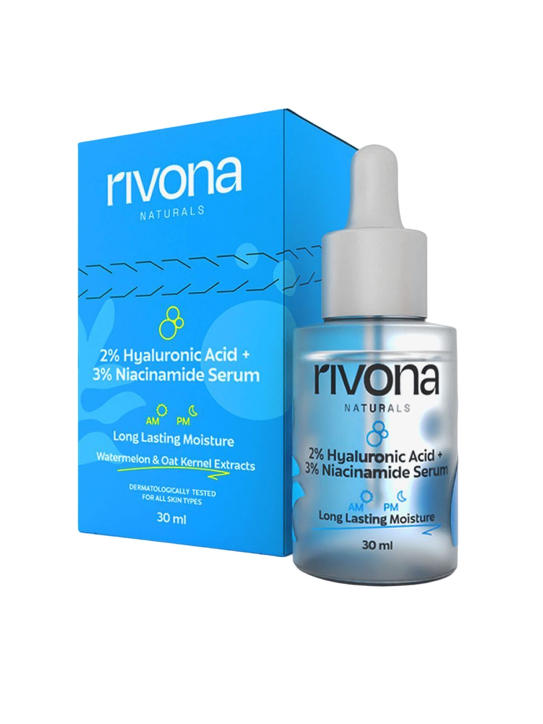 

Rivona Naturals 2% Hyaluronic Acid & 3% Niacinamide Serum- 30 ml, Blue
