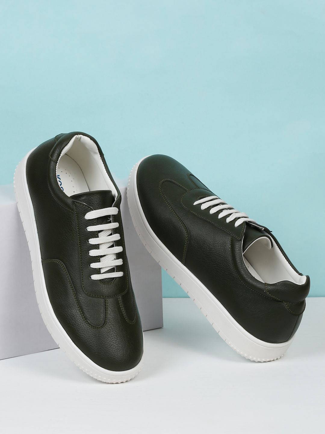 

Kosher Men Solid Lace-up Sneakers, Olive