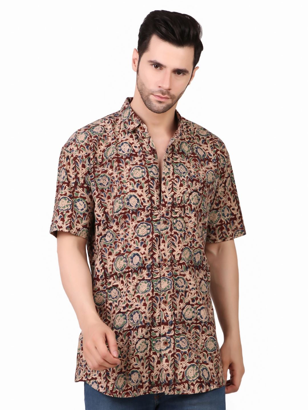 

MOSHI Men Comfort Opaque Printed Casual Shirt, Brown