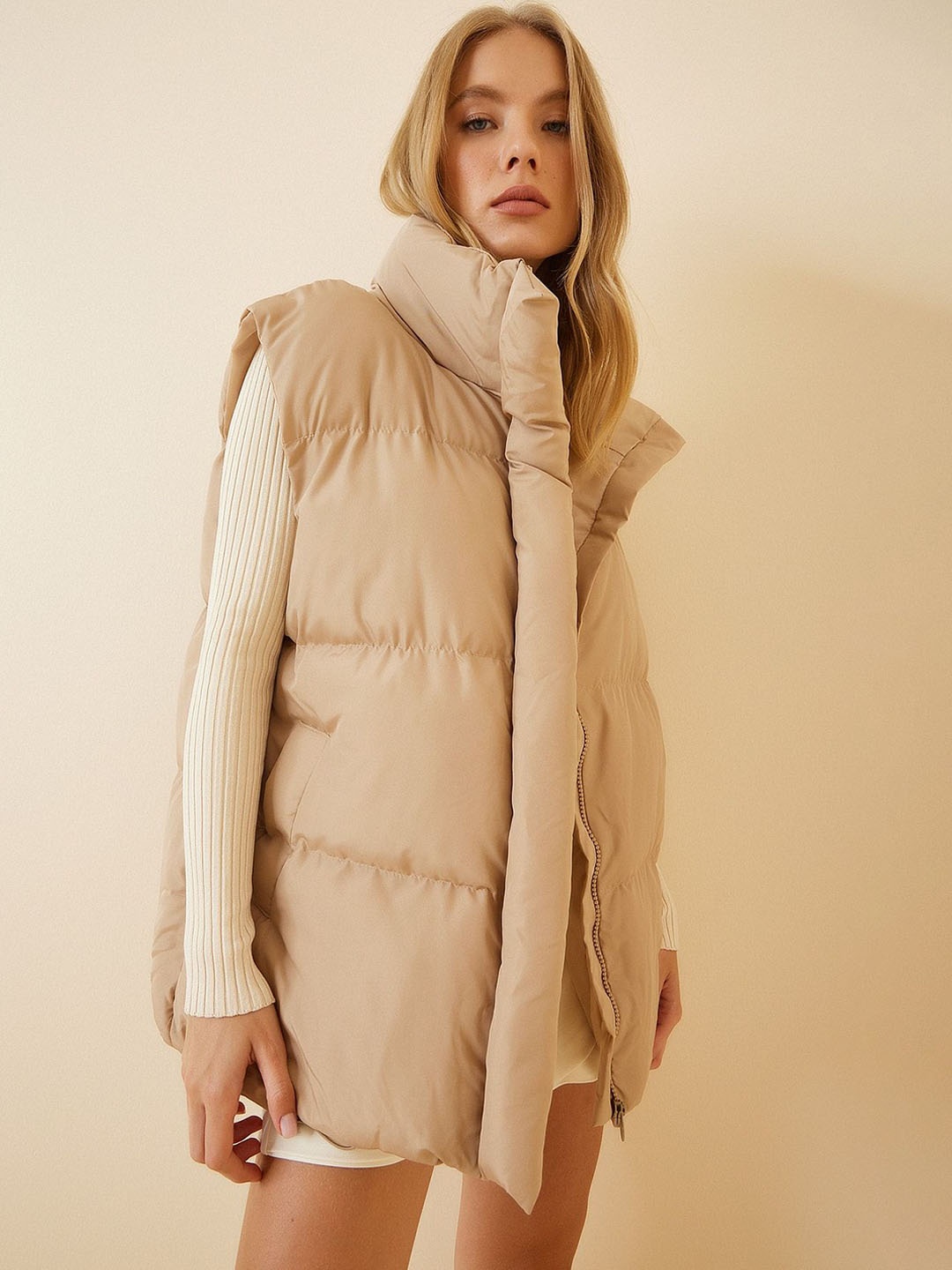 

Happiness istanbul Women Longline Padded Jacket, Na