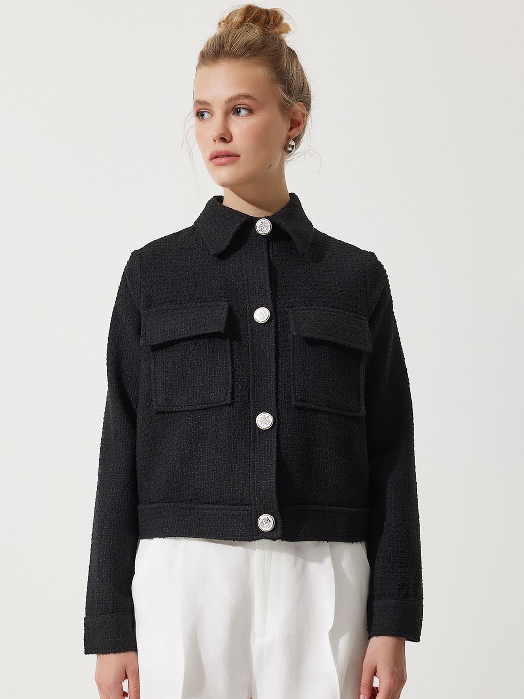 

Happiness istanbul Women Crop Tailored Jacket, Na
