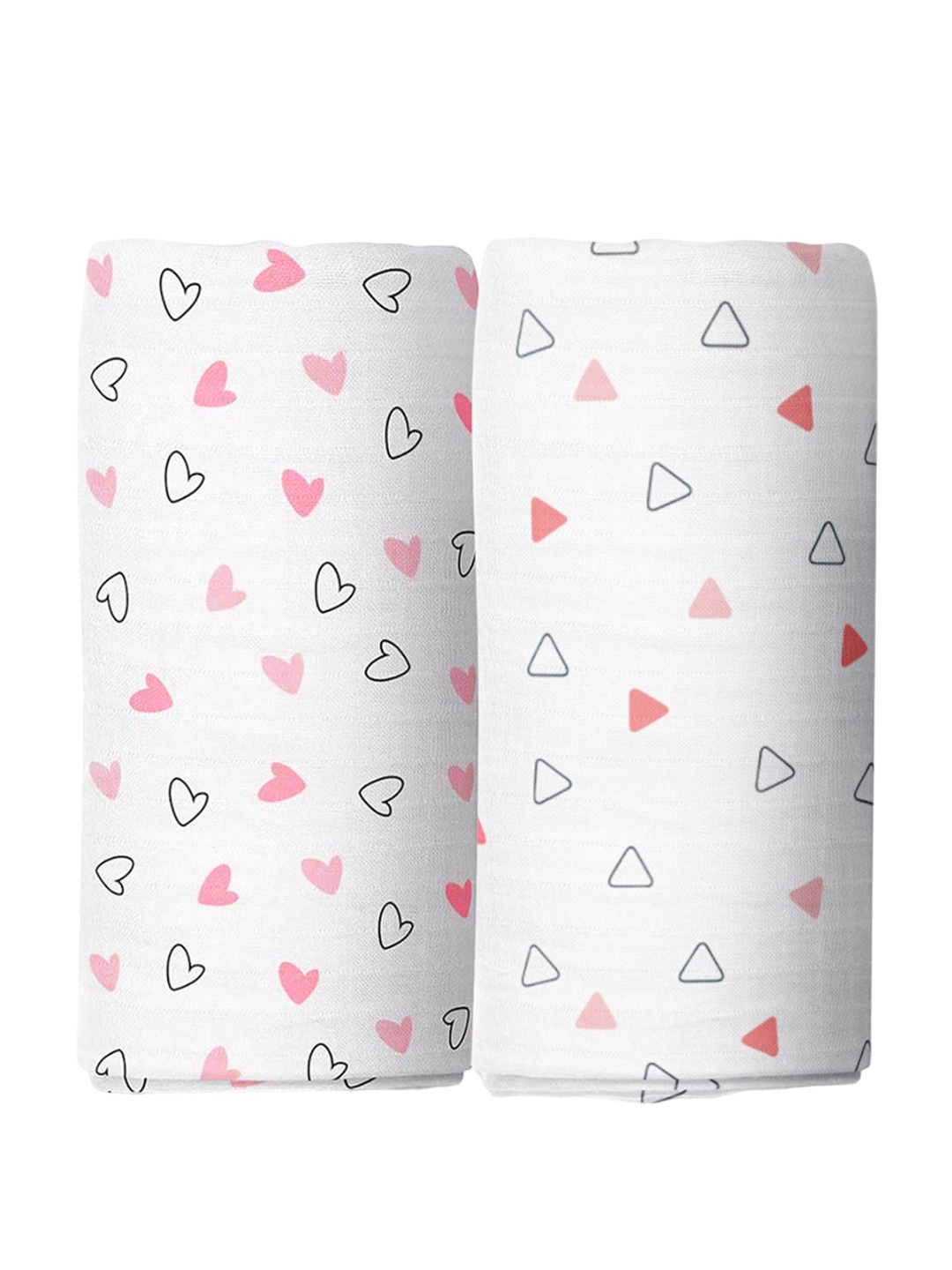 

The White Cradle Infants Set Of 2 Printed Pure Organic Cotton Swaddle, Pink