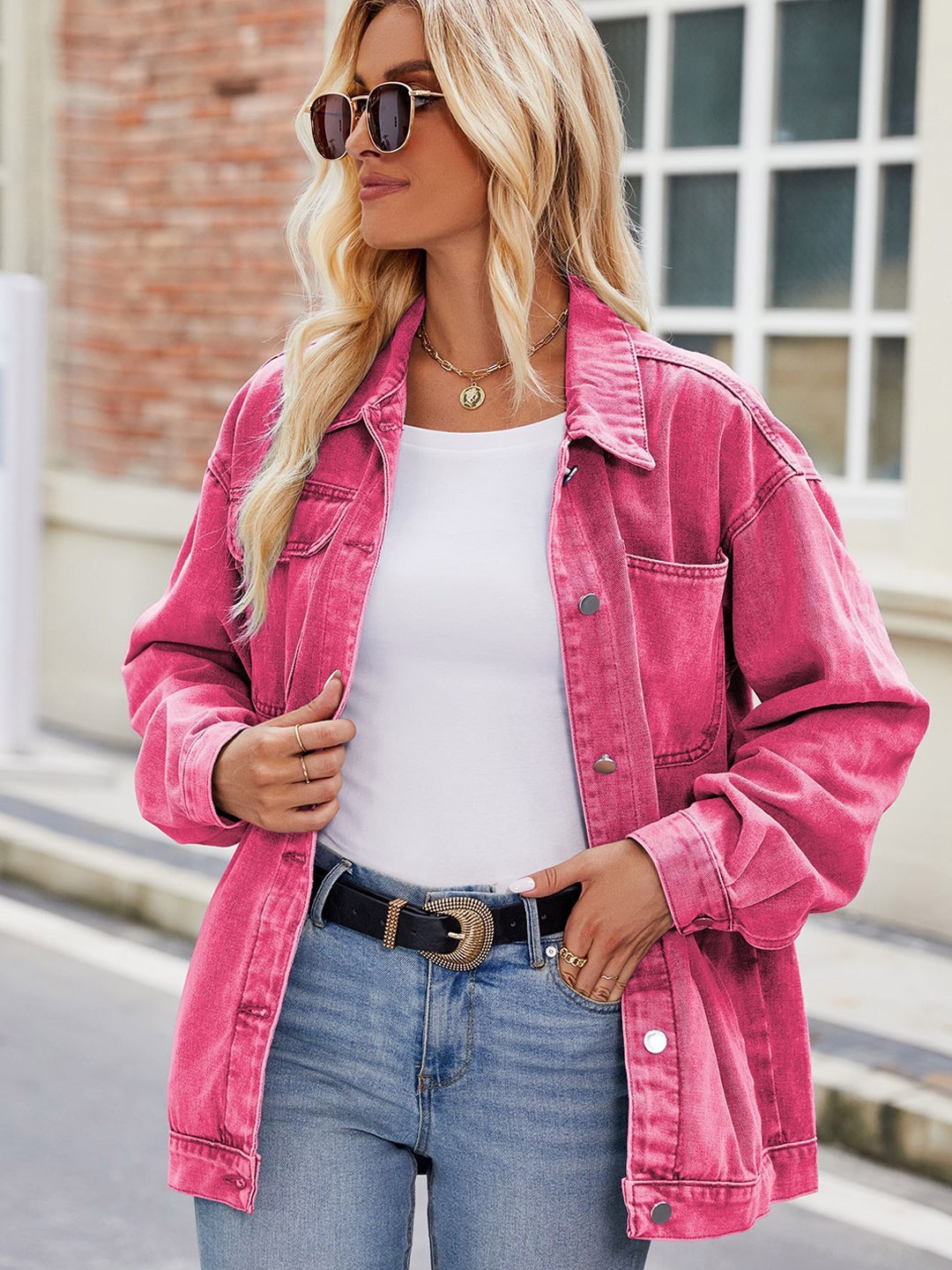 

StyleCast Women Longline Tailored Jacket, Pink