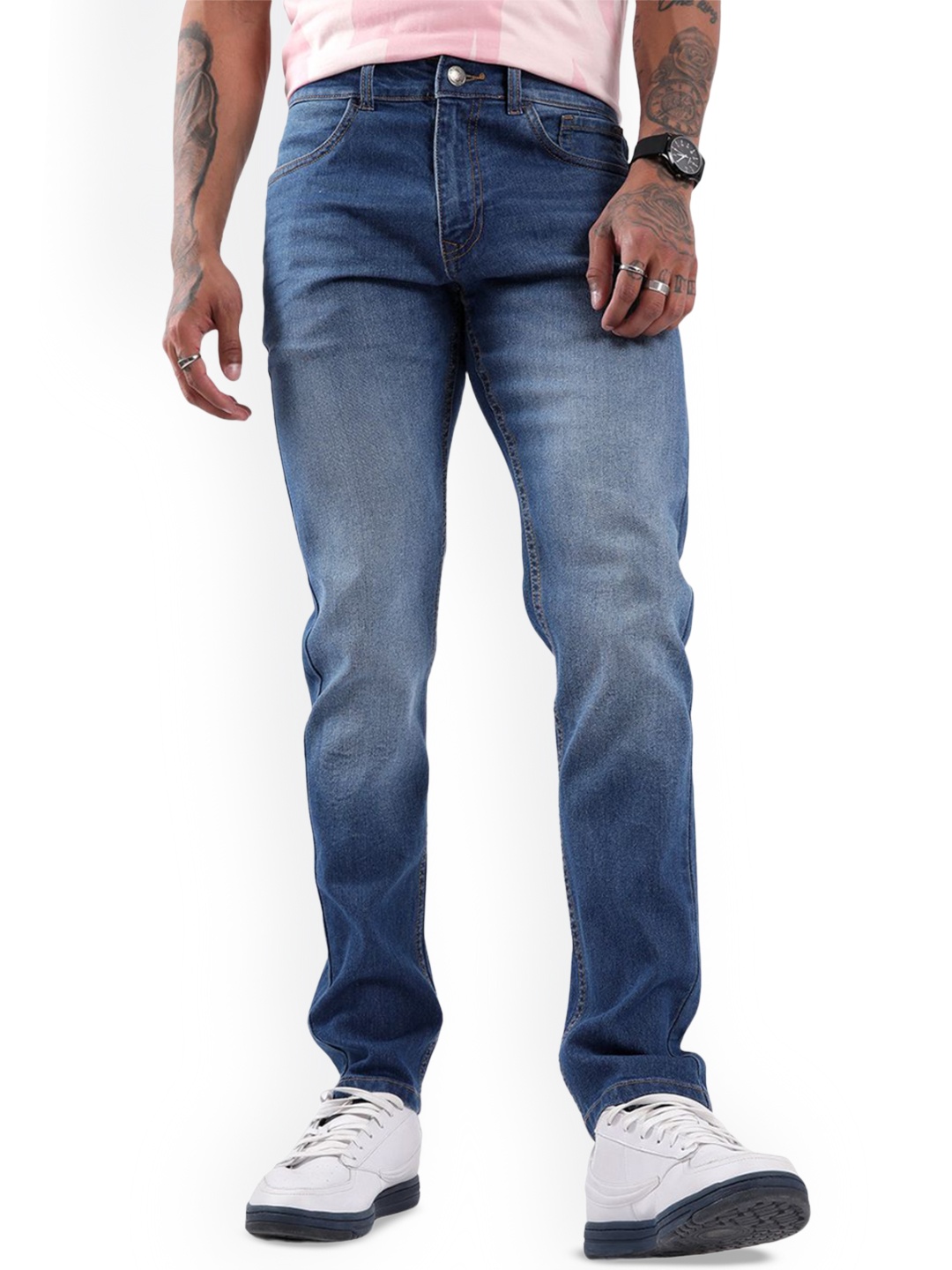 

WROGN Men Slim Fit Mid Rise Jeans, Blue