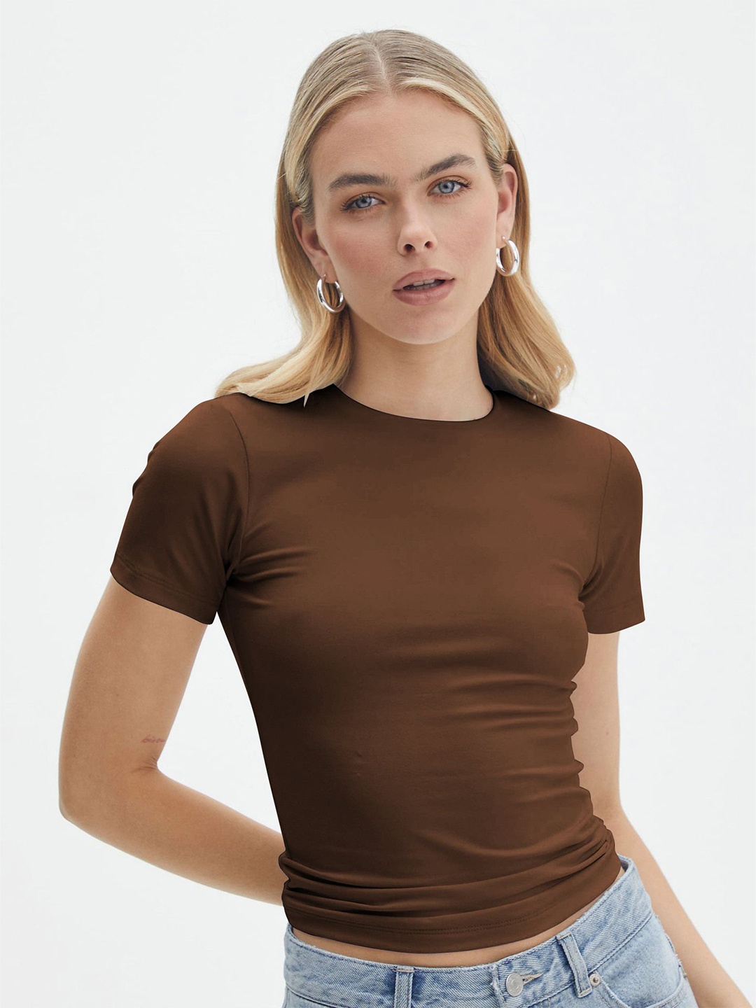 

HERE&NOW Print Tank Top, Coffee brown