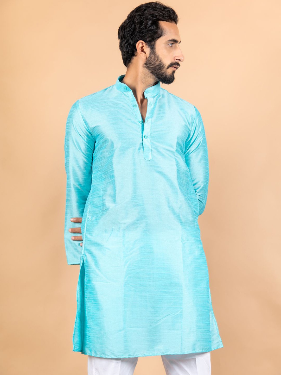 

Tistabene Mandarin Collar Straight Kurta, Blue