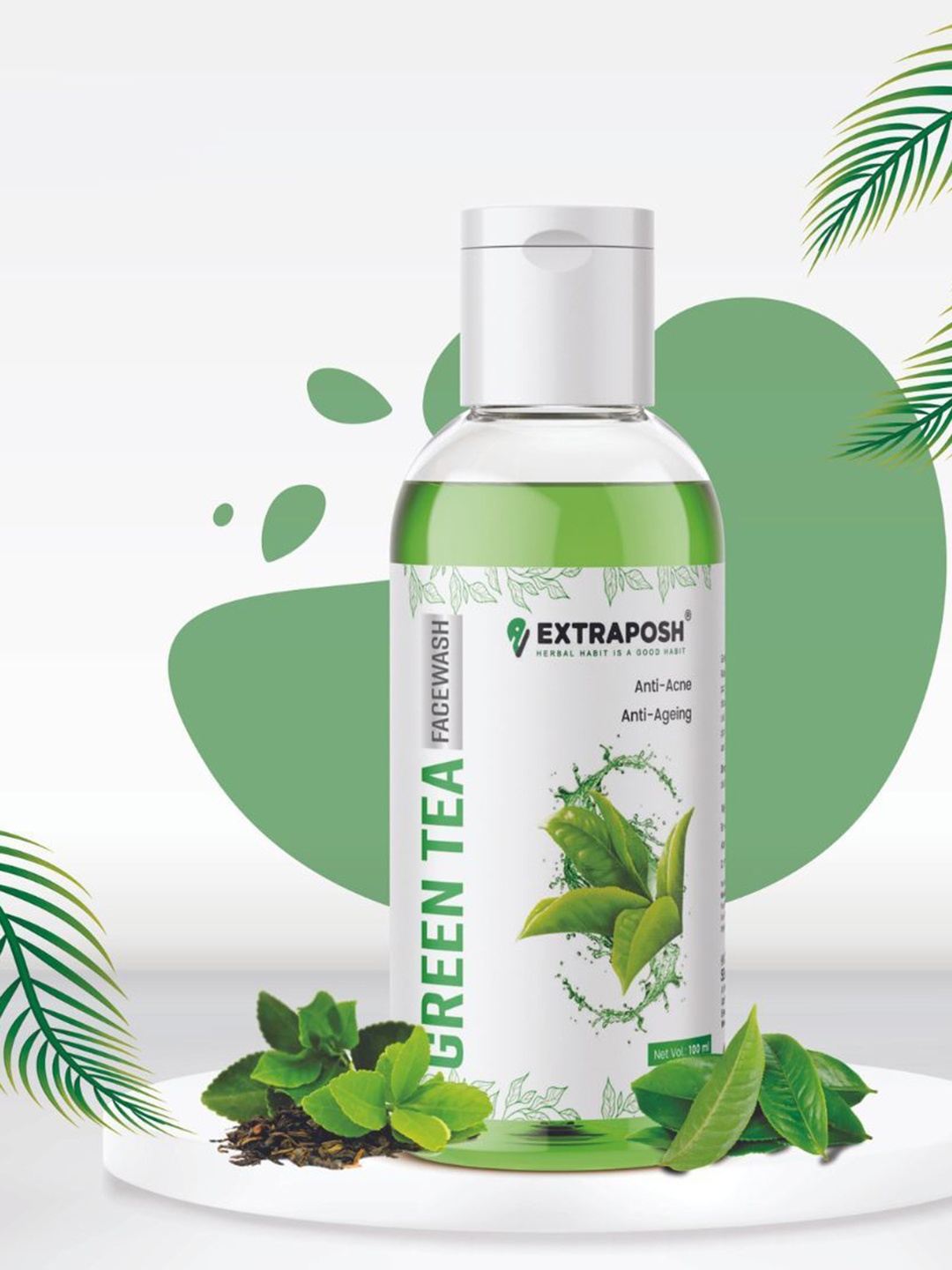 

Extraposh Green Tea Face Wash For Anti-Acne & Anti-Ageing- 100ml, White