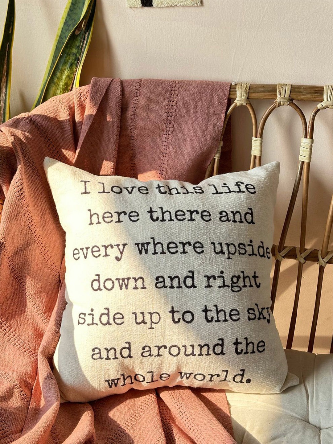 

HYPPY Off White & Black Quirky Cotton Square Cushion Cover
