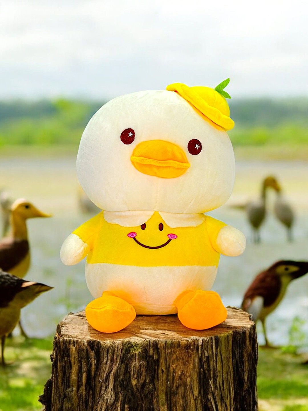 

LITTLE GINNIE Kids Pure Cotton Soft & Cushy Duck Soft Toy, Yellow