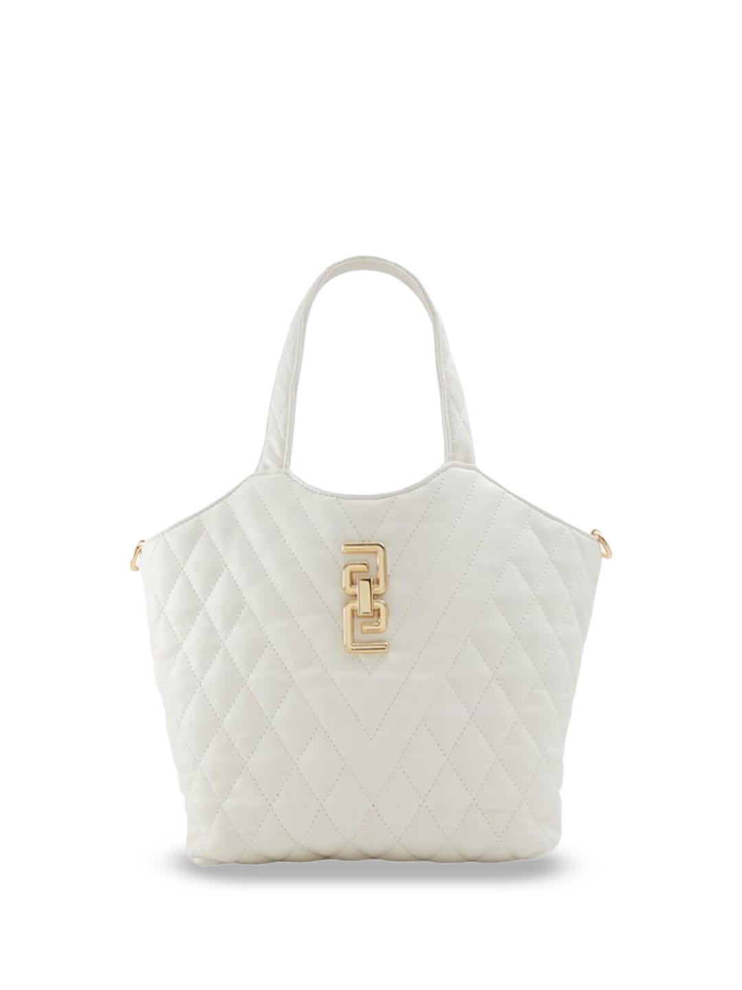 

ALDO Geometric Textured Shopper Handheld Bag with Quilted, White