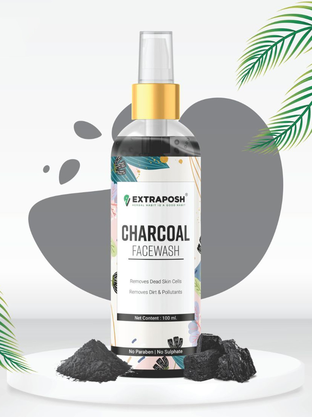 

Extraposh Charcoal Face Wash To Remove Dead Skin Cell, Dirt & Pollutants -100ml, White