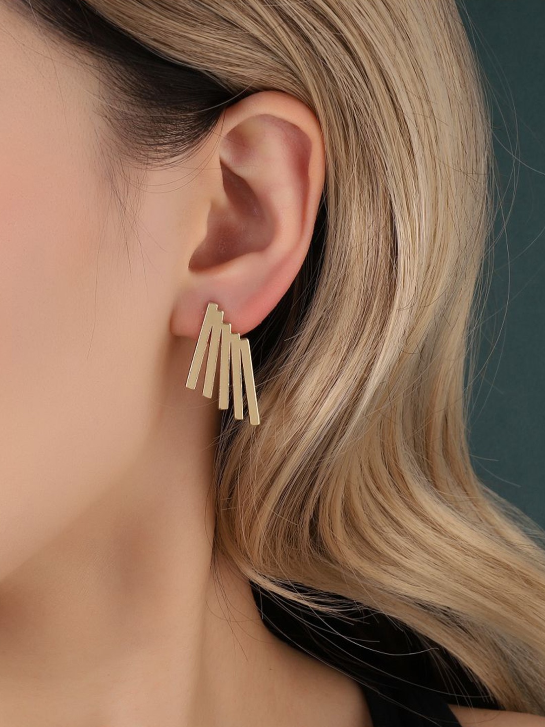 

SALTY Contemporary Flow Line Drop Earrings, Gold