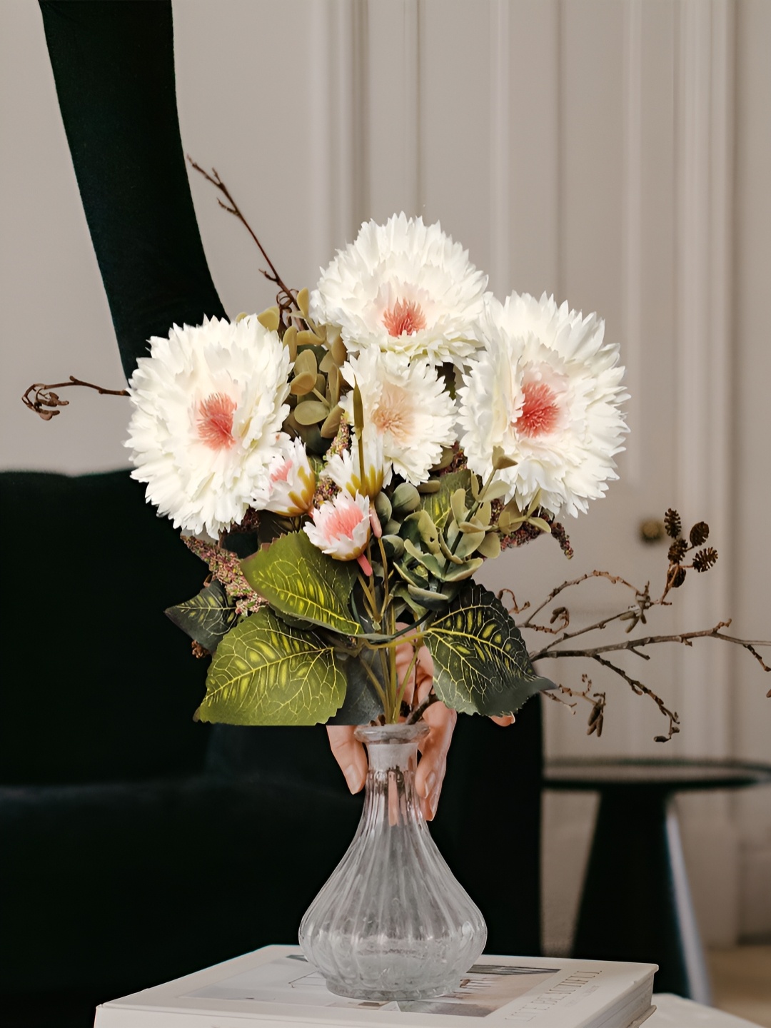 

ARTSY White & Green Gerbera Artificial Flower