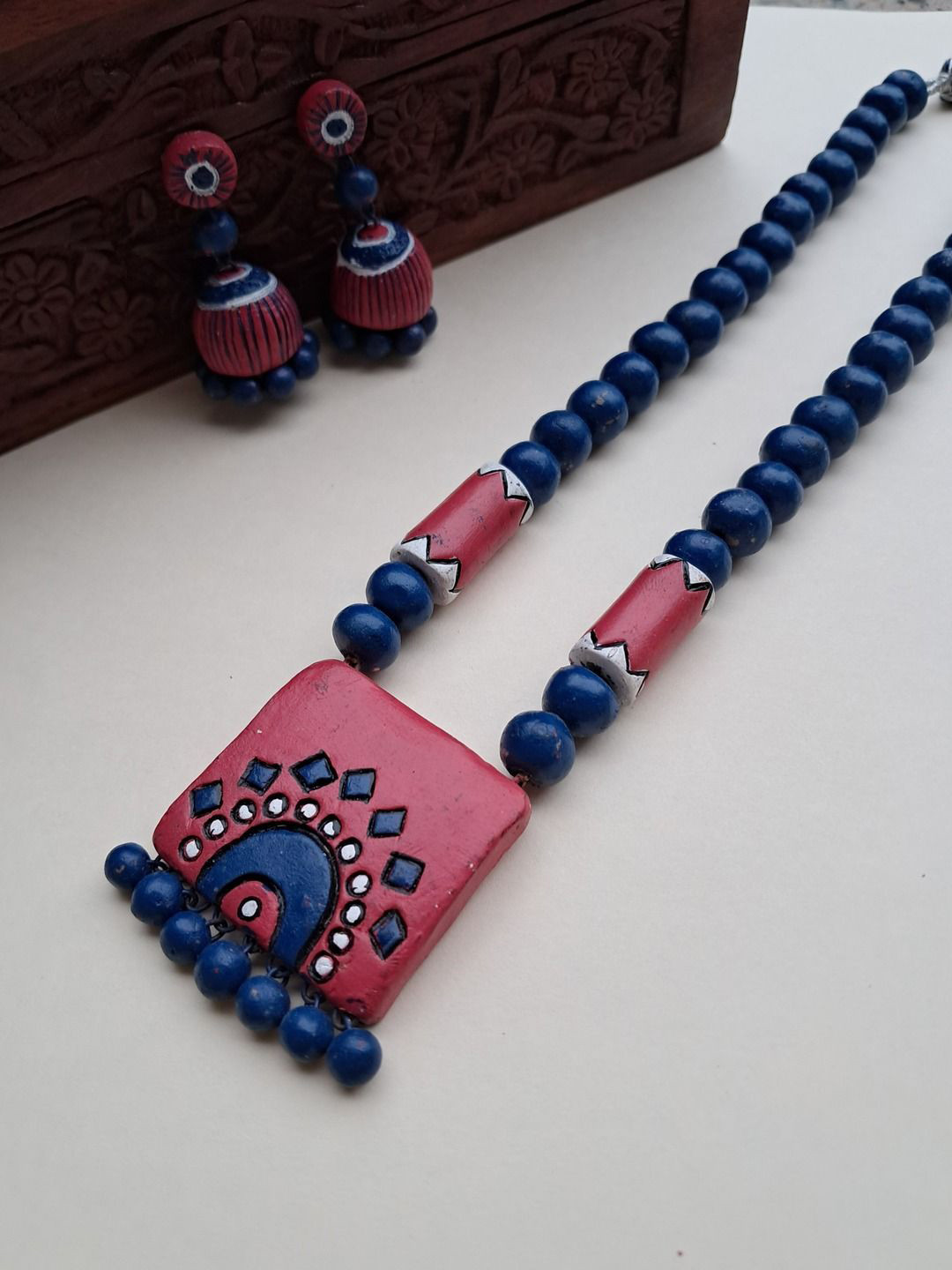 

FIROZA Beaded Jewellery Set, Blue