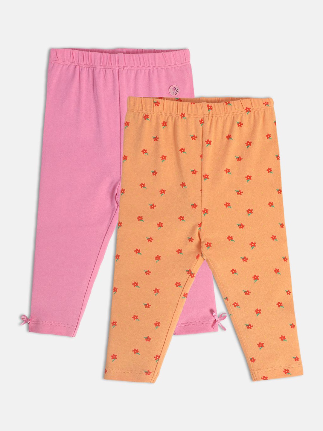 

MINI KLUB Infant Girls Pack Of 2 Leggings, Orange