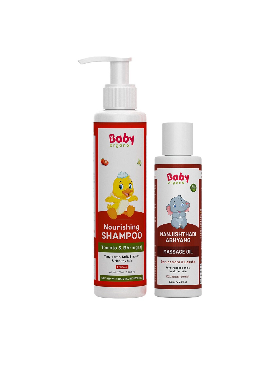 

BABYORGANO Set of Tomatino Baby Shampoo- 200ml & Baby Massage Oil- 100ml, White