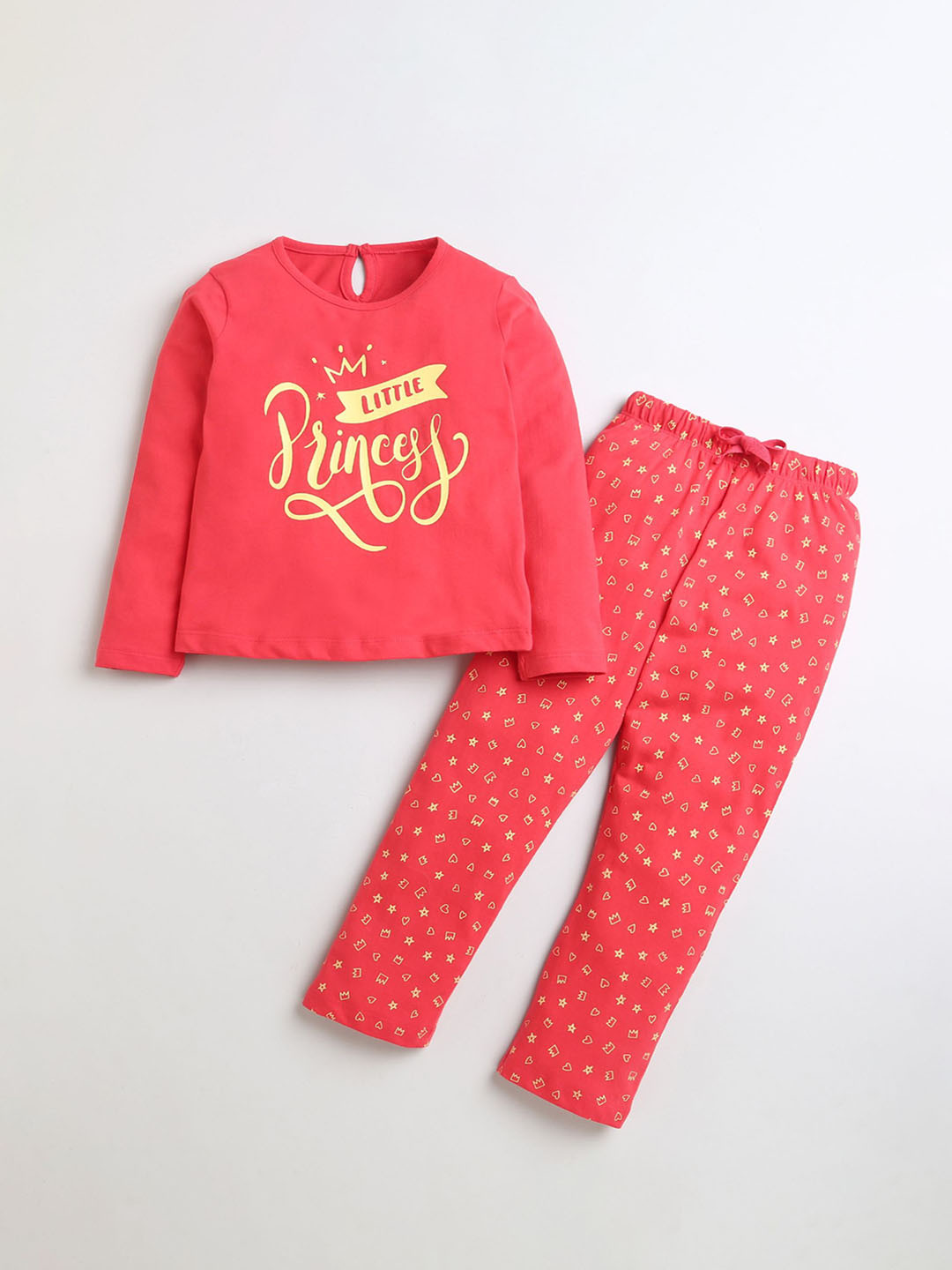 

BUMZEE Girls Typography Print Night suit Peb9883, Pink