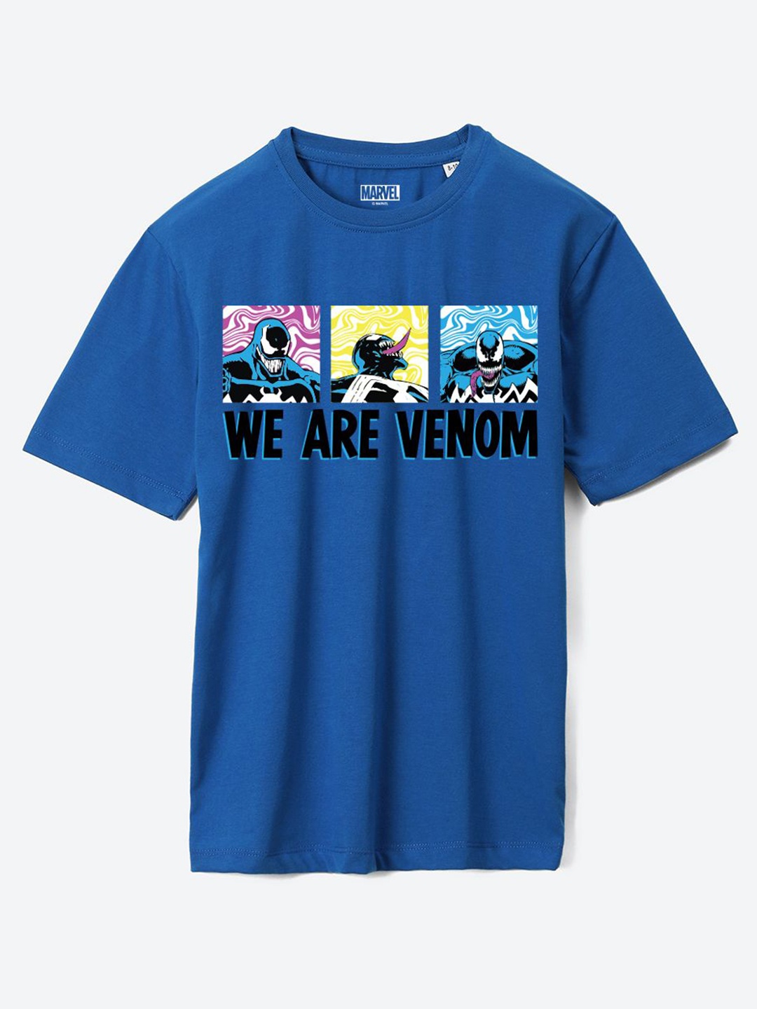 

YK Marvel Boys Printed Pure Cotton Applique T-shirt, Blue