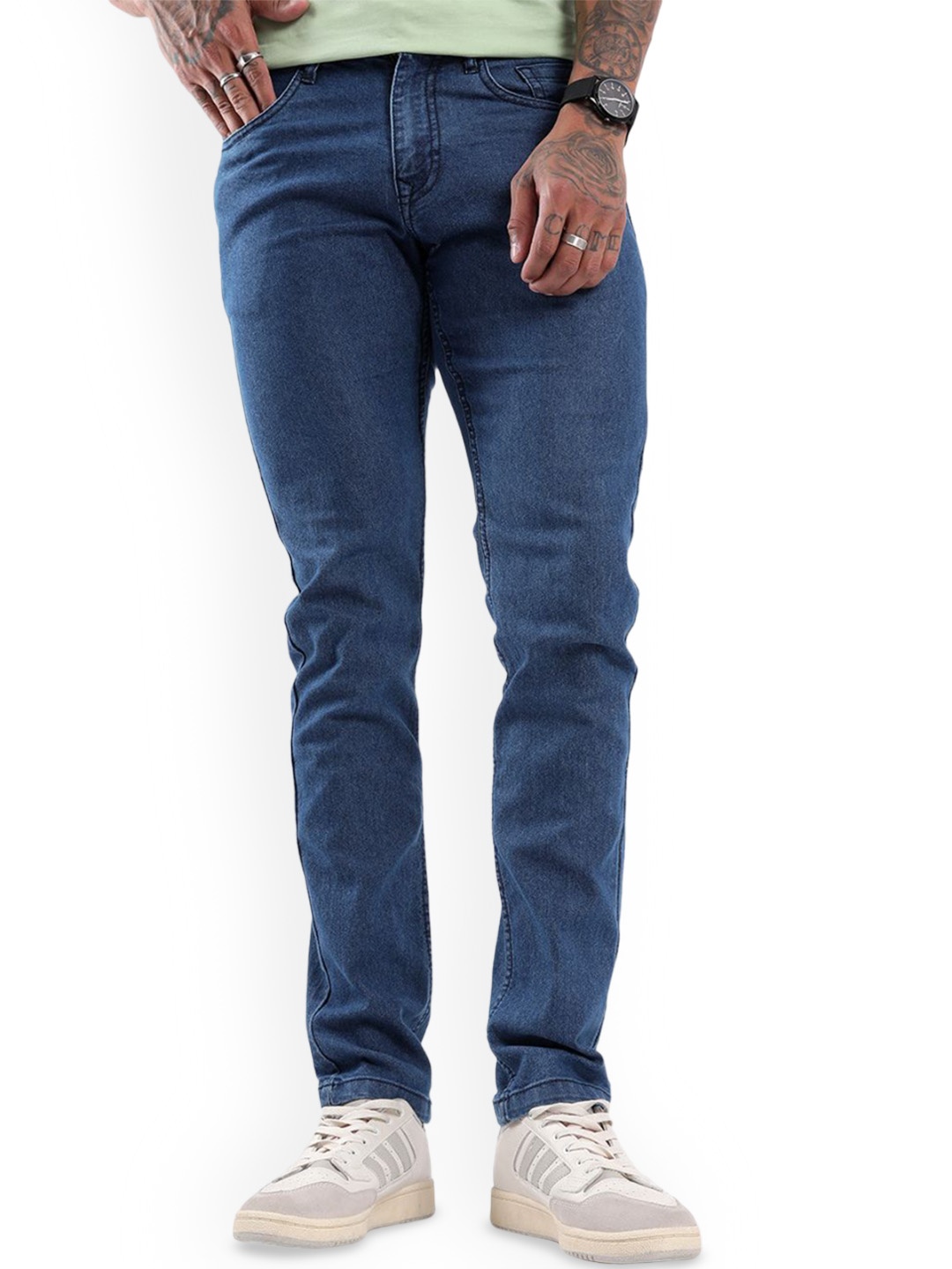 

WROGN Men Slim Fit Mid Rise Jeans, Blue