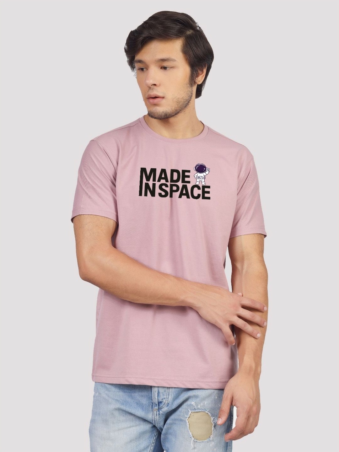 

Greylongg Men Typography Printed Applique T-shirt, Purple