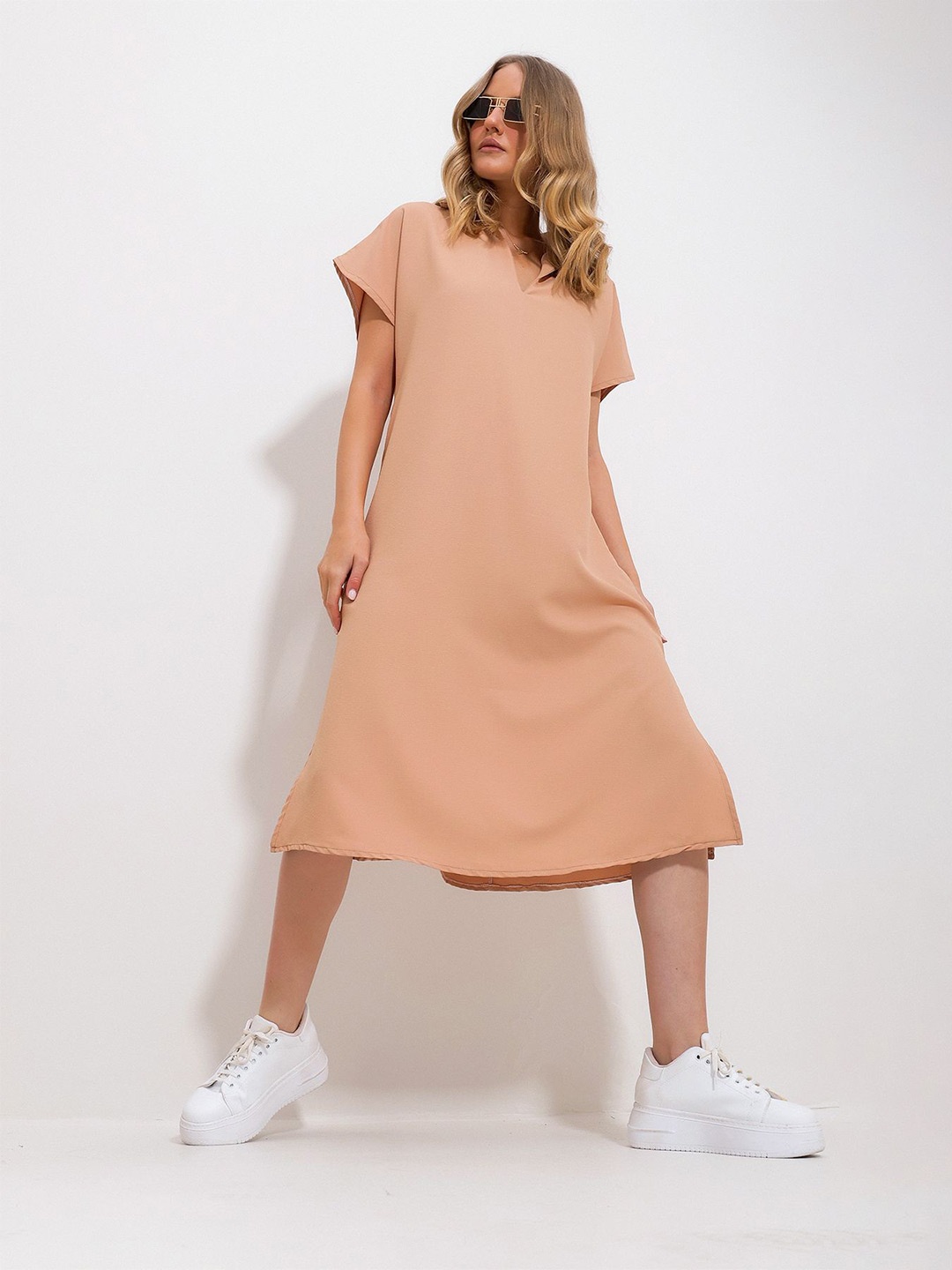 

Trend Alacati stili A-Line Midi Dress, Cream