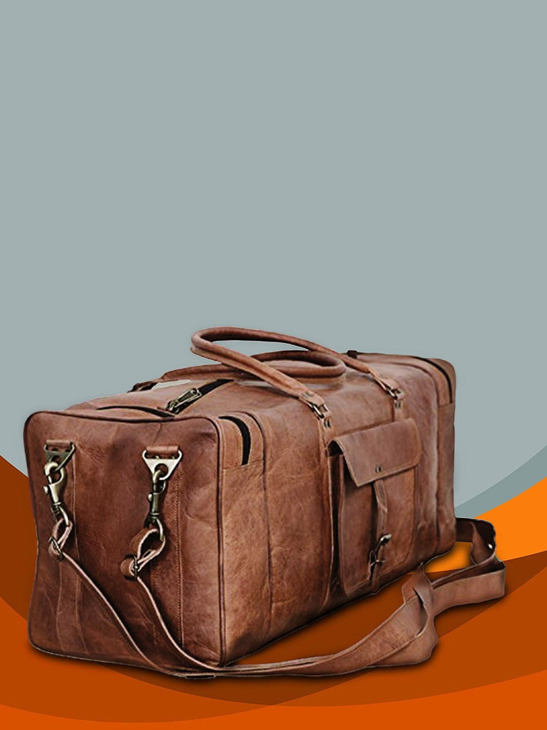 

PRANJALS HOUSE Medium Casual Duffel Bag, Brown