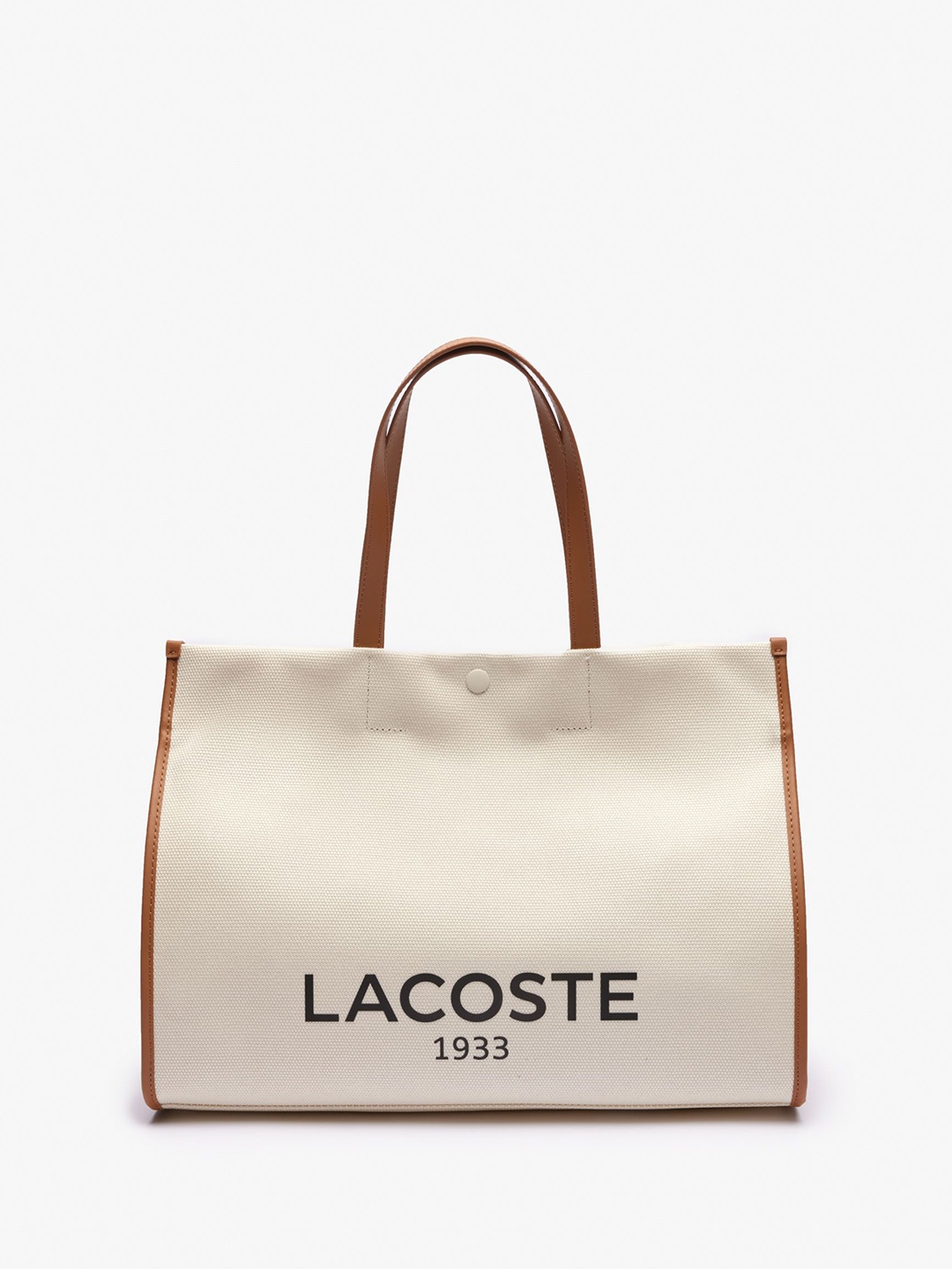 

Lacoste Printed Shopper Tote Bag with Applique, Brown