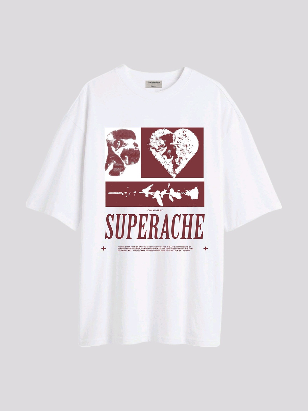

TheBTclub Men Printed Drop-Shoulder Sleeves Activchill T-shirt, White