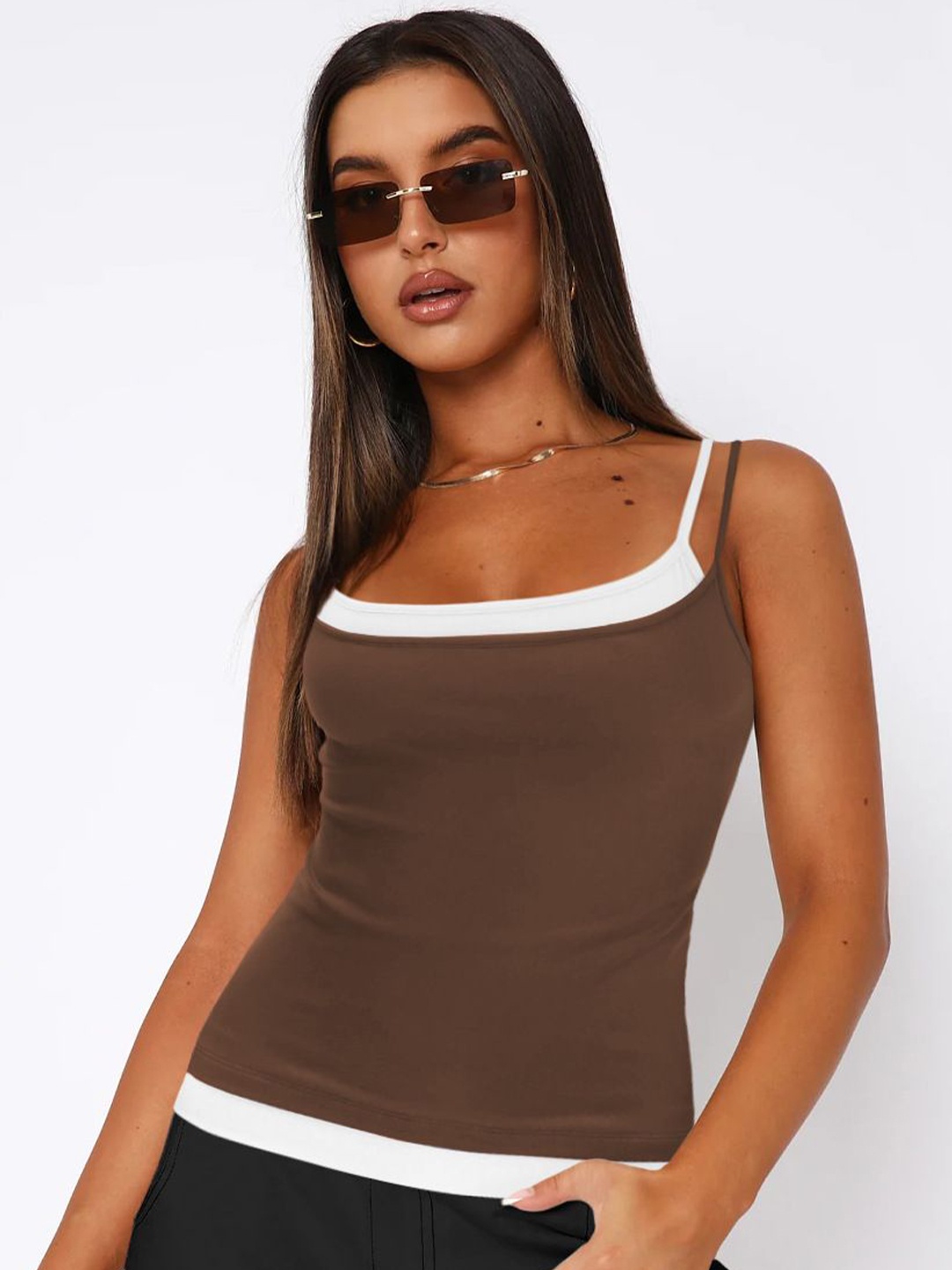 

HERE&NOW Top, Coffee brown