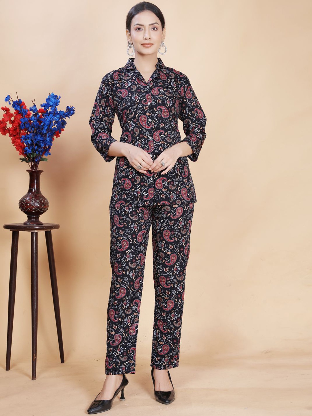 

KALINI Paisley Shirt & Trouser Co-Ords, Grey
