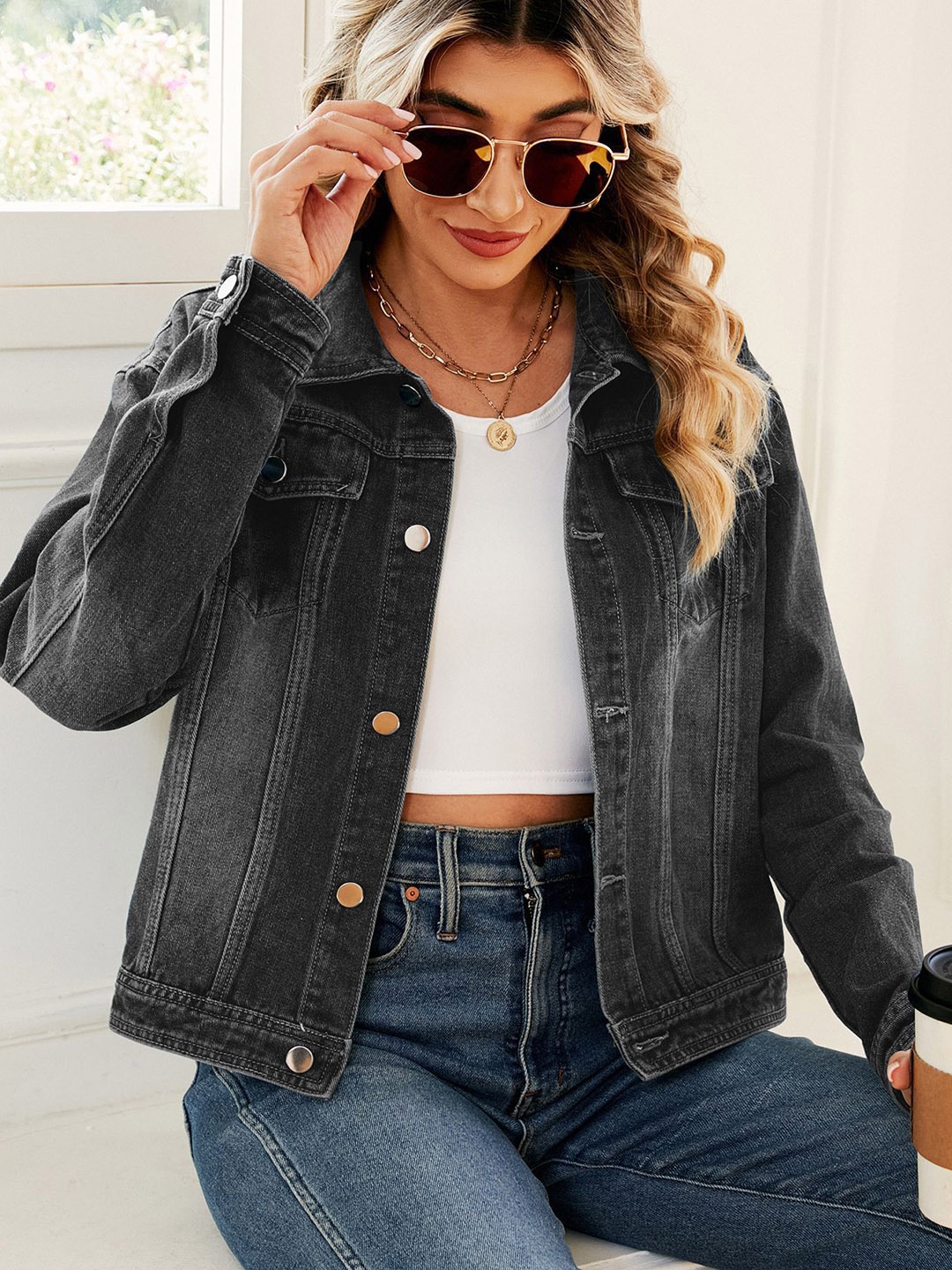 

StyleCast Women Denim Jacket, Black