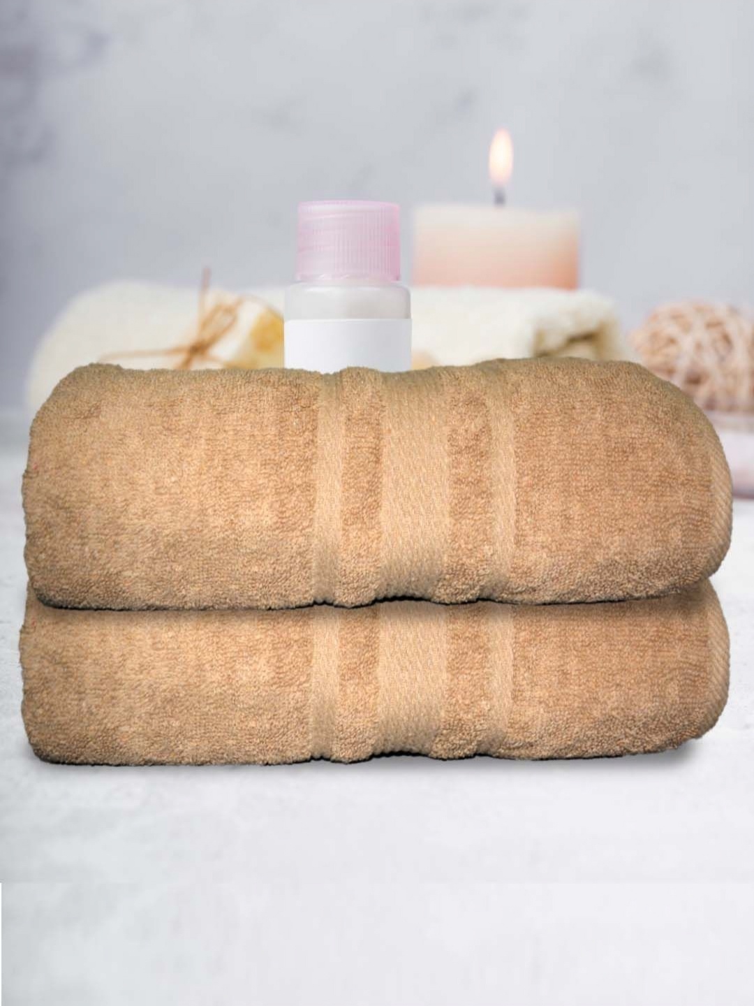

Aura Beige 2 Cotton 500 GSM Bath Towel