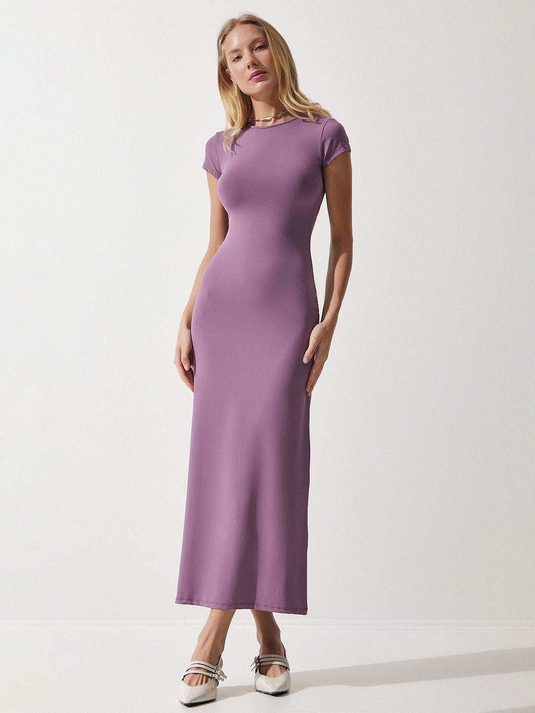 

Happiness istanbul Women Sheath Midi Dress, Lavender