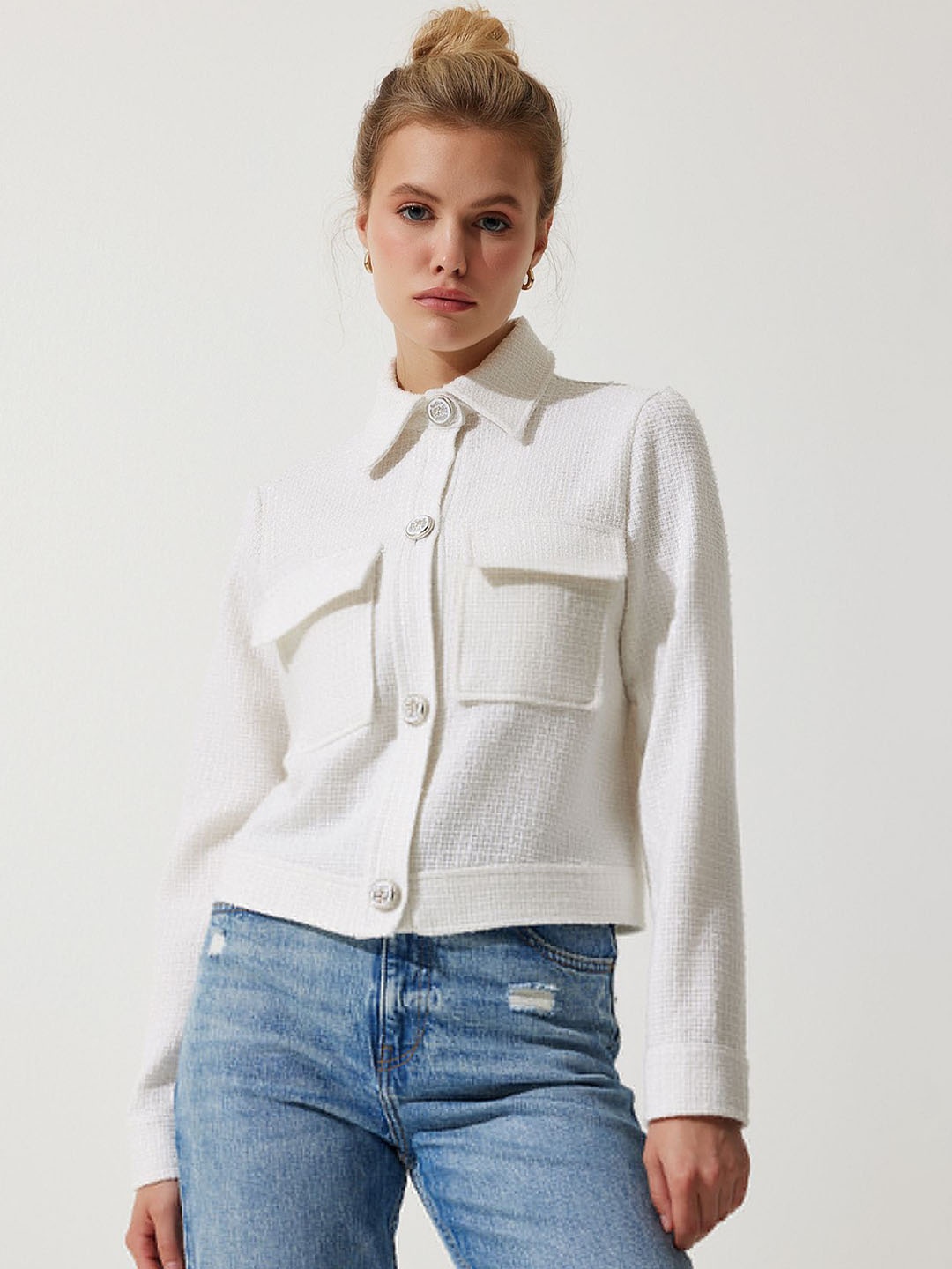 

Happiness istanbul Women Crop Tailored Jacket, Na