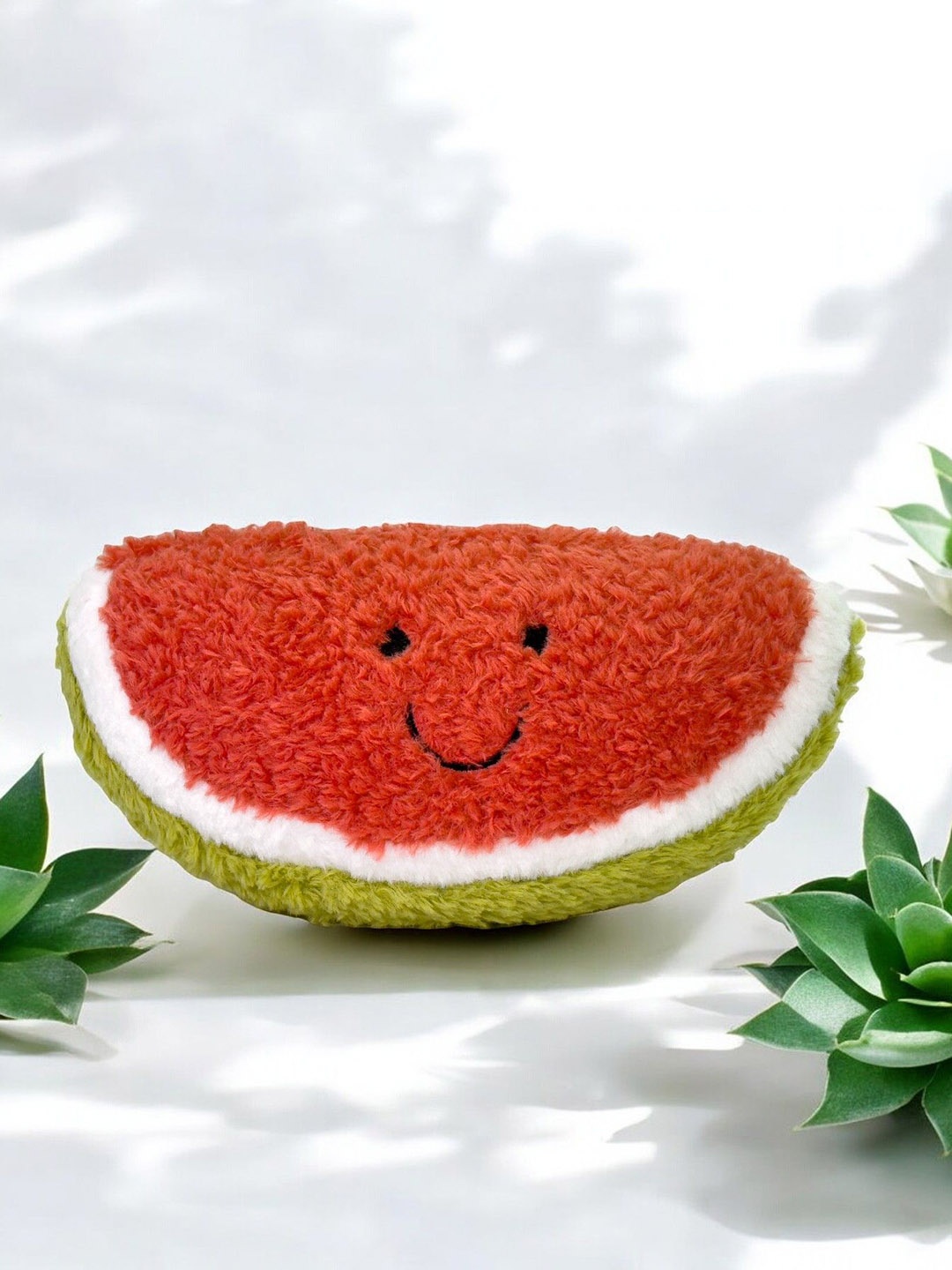 

LITTLE GINNIE Kids Pure Cotton Soft & Cushy Watermelon Soft Toy, Red