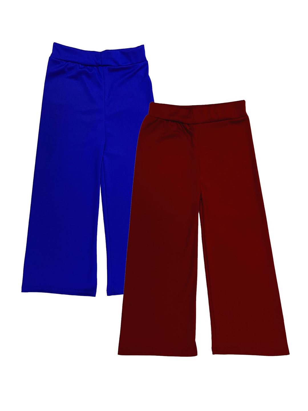 

BAESD Pack Of 2 Girls Flared Stretchable Palazzos, Blue